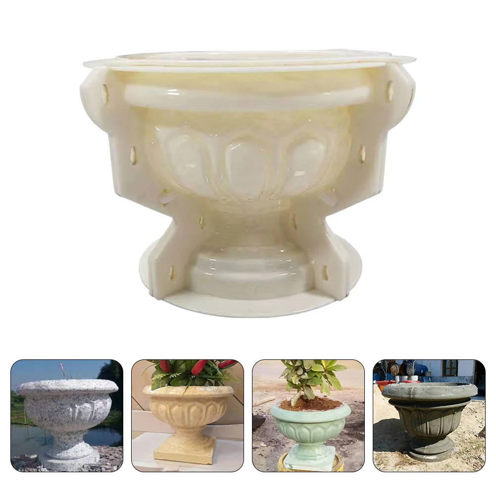 

Cement Bonsai Pot Mold Cactus Planter European Roman Flowerpot DIY Handcraft Hibiscus Plastic Reusable Pots