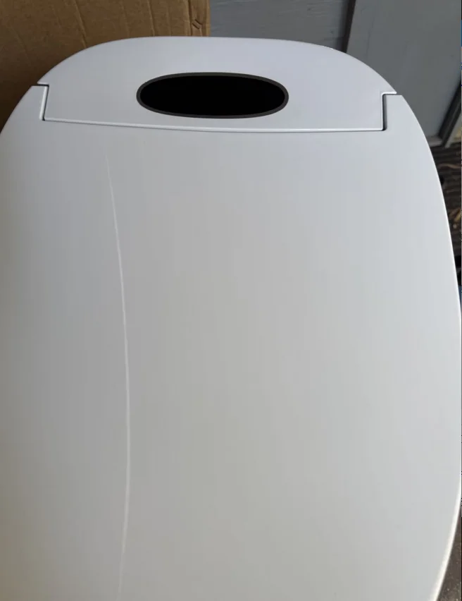 Electric smart bidet toilet seat, compost toilet cover, plastic material