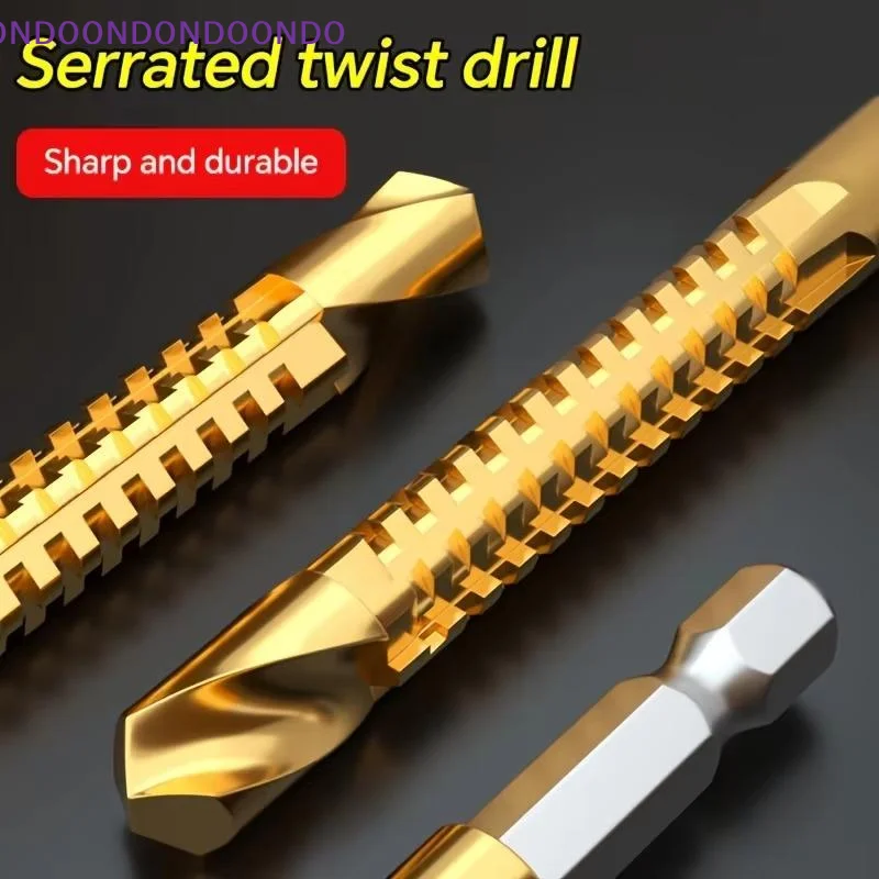 3pcs Serrated Rotary Slotting Drill Bit Set No Burr Cutting Multifunctional for DIY Furniture Making Wood Metal Drilling