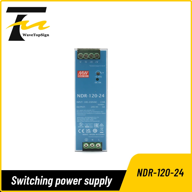 

Импульсный источник питания wavetopsign NDR-120-24 от переменного тока до постоянного тока 120 Вт 24 В на DIN-рейку промышленная мощность