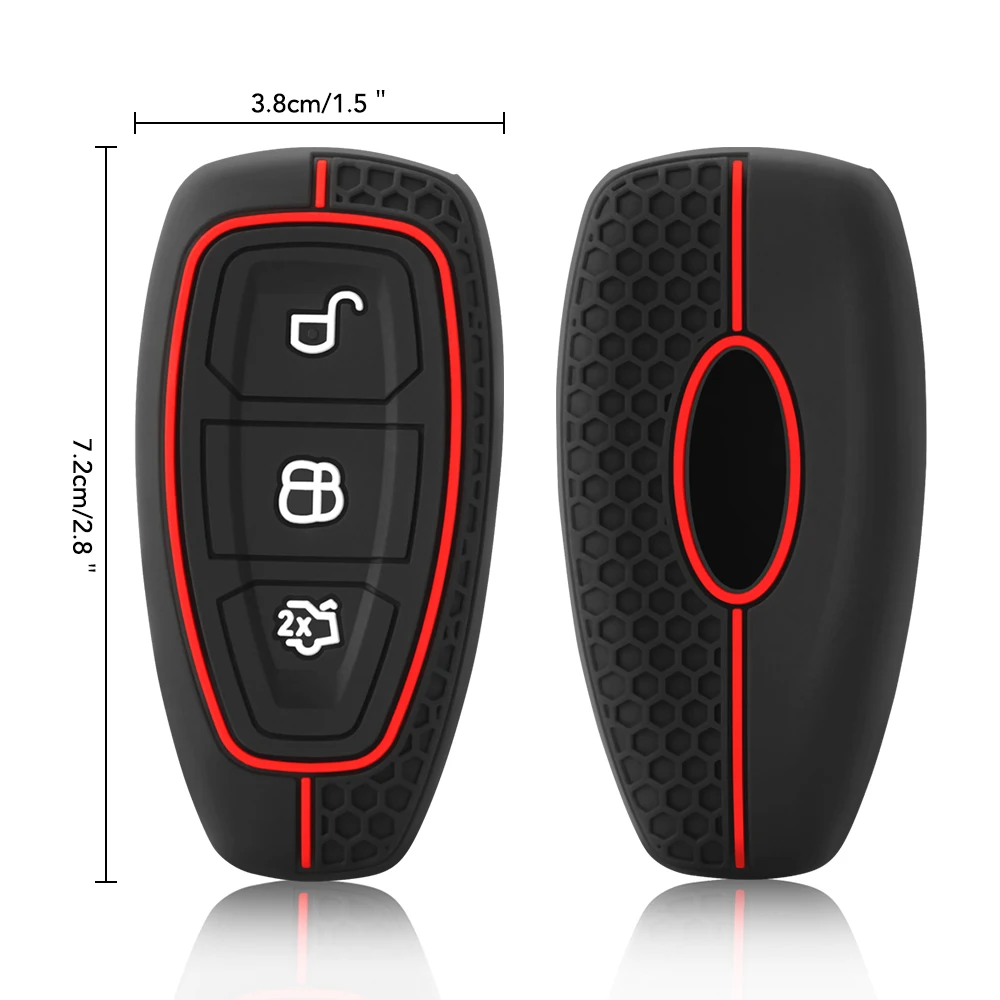 Silicone Car Key Case Shell for Ford Kuga Focus Mk3 Mk4 Mondeo Fiesta Titanium Ecosport Transit MK8 key Cover Remote Accessories - view 6