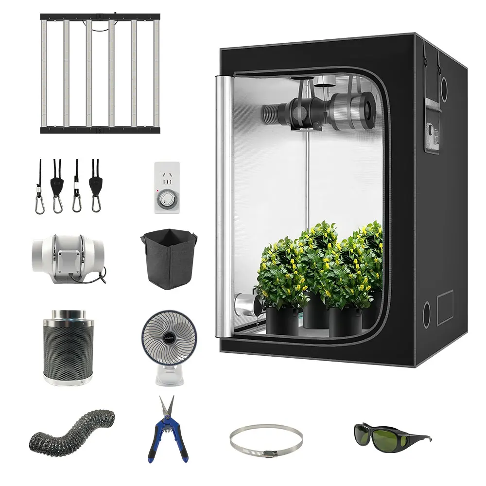 

Big Size Plant Grow Tent 120*120*200cm Full Spectrum 480W 4*4ft Plant Grow Light Tent Complete Set
