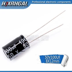 50PCS Higt quality 50V100UF 8*12mm 100UF 50V 8*12 Electrolytic capacitor hjxrhgal