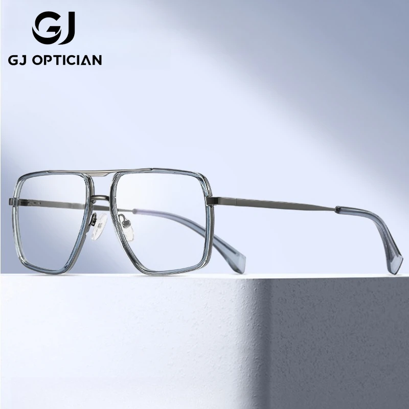 

GJ OPTICIAN new ultra light aluminum magnesium alloy anti blue light glasses simple anti blue light reading prescription glasses
