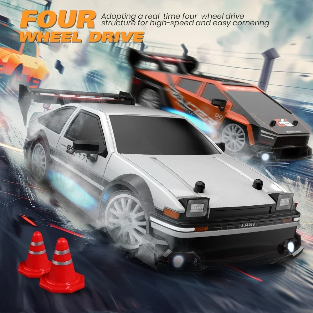 AE86 RC Drift Racing Car 4WD 1/24 30KM/h High Speed with Light 2.4G Radio Controlled Vehicle Model Race Competition Toy for Boys