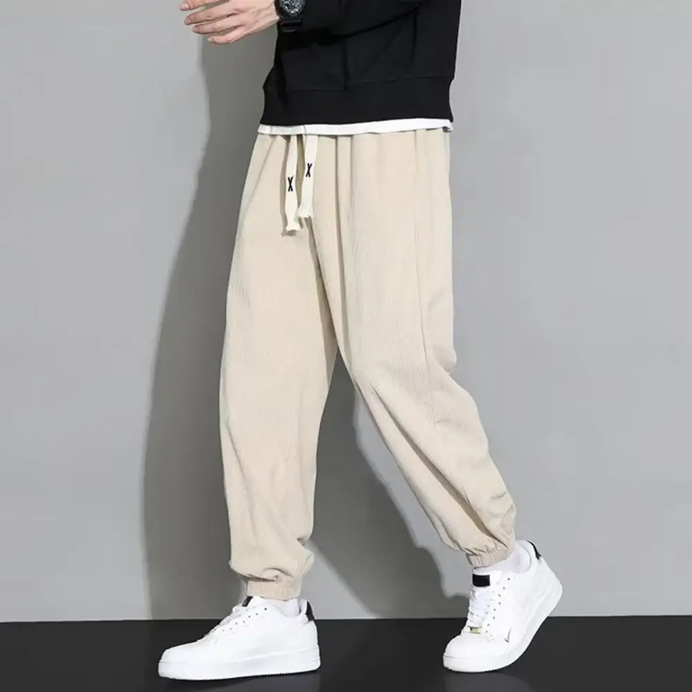 Men Trousers Breathable Men's Sports Pants with Drawstring Waist Ankle-banded Design for Jogging Gym Workouts Soft for Spring