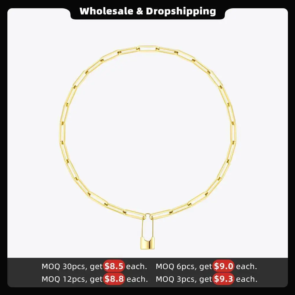 ENFASHION Lock Pendant Necklaces For Women Gold Color Stainless Steel Cute Necklace Fashion Jewelry Christmas Naszyjnik P203160