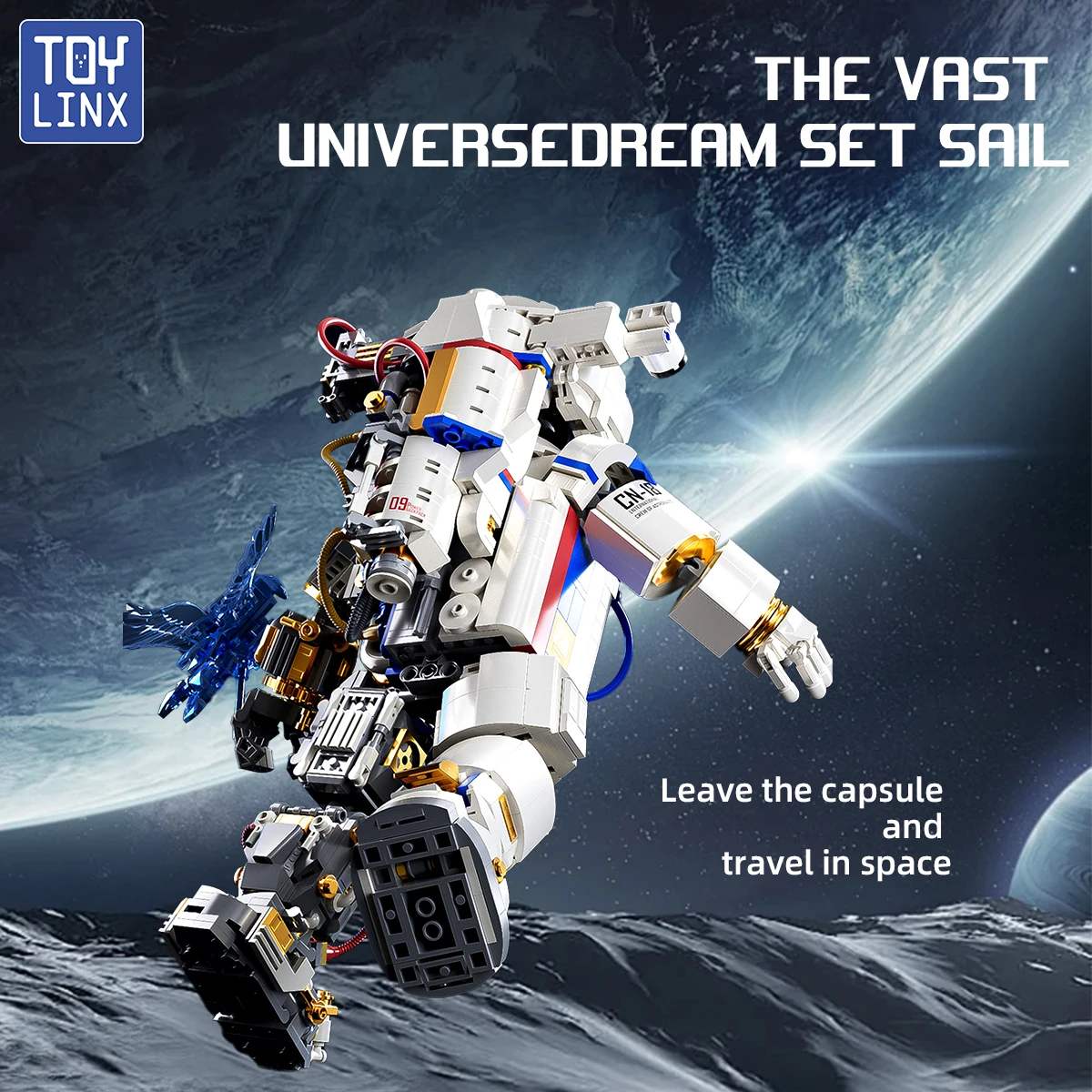 

TOYLINX 1449PCS Great Astronaut Building Blocks Kits DIY Creative Collectible Display Building Sets Toy Holiday Gifts for Kids