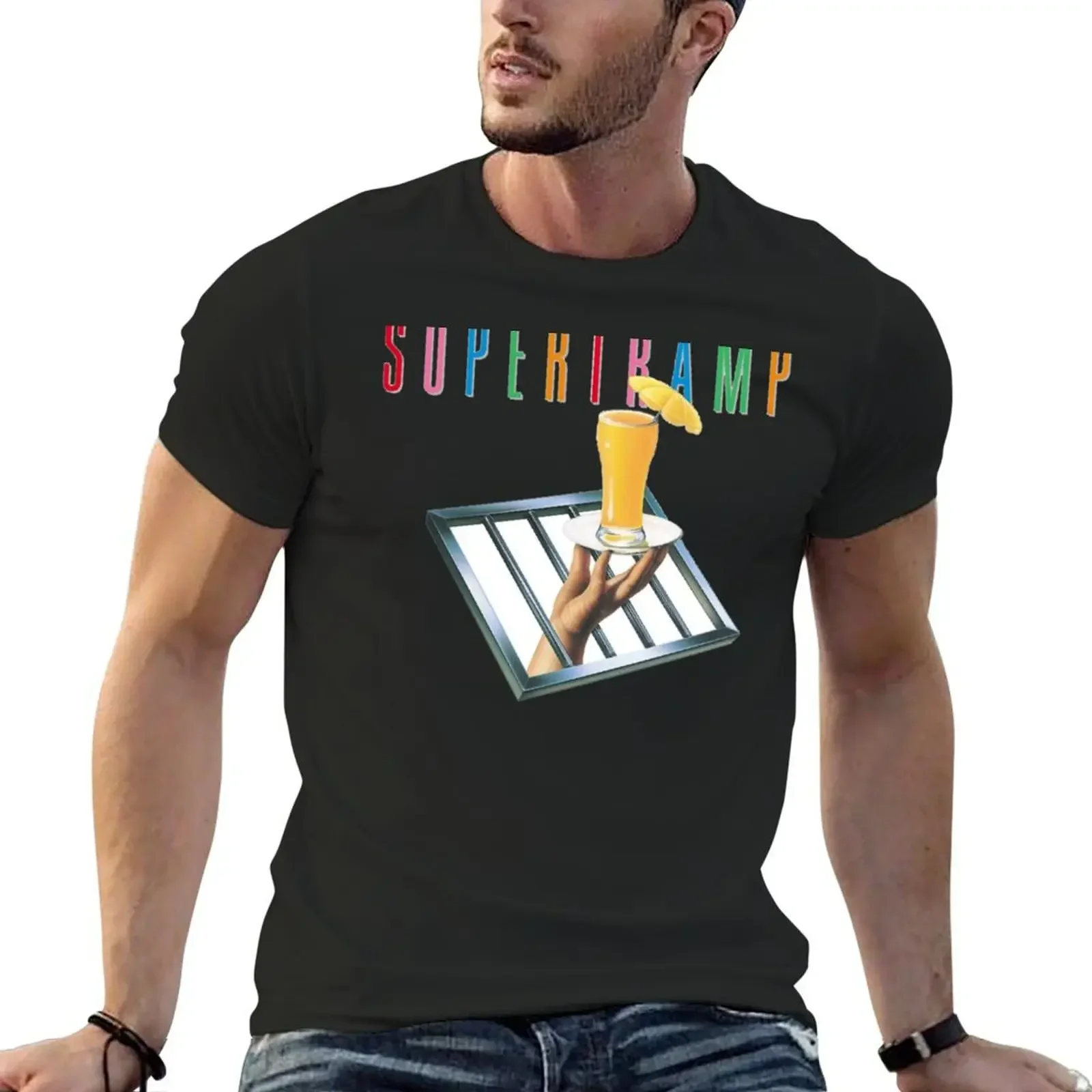 

Supertramp Hand Holding Orange Juice T-Shirt cotton graphic tees plus size tops blacks men tshirt