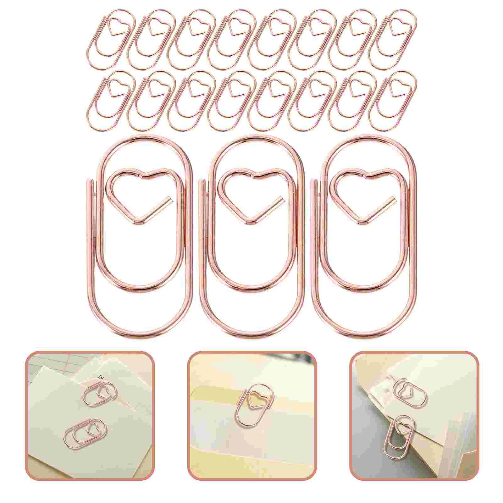  100 Pcs Heart-shaped Metal Mini Paper Clip Child Assorted Multi-use Craft Clips