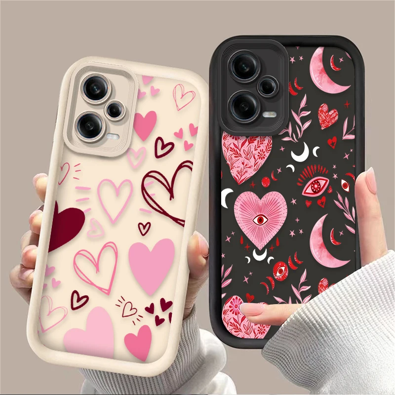 Pink Heart-shaped Phone Case for Xiaomi Redmi A5 A4 A3 A3X A2 A1 Plus 13X Redmi K80 Ultra K70 K70E K60 K60E K50 K40 K40S K30