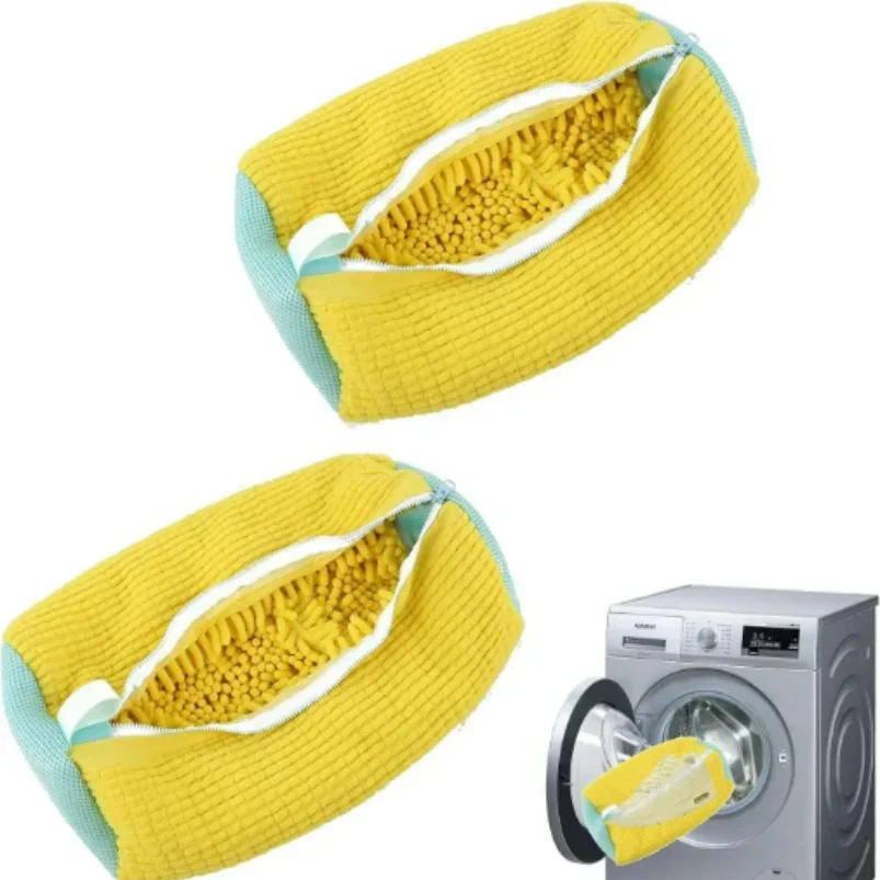 New Shoe Washing Bag Washing Machine Laundry Bags Microfiber Closure Shoes Cleaning Bag Shoes Laundry Net Fluffy Fibers Sneaker