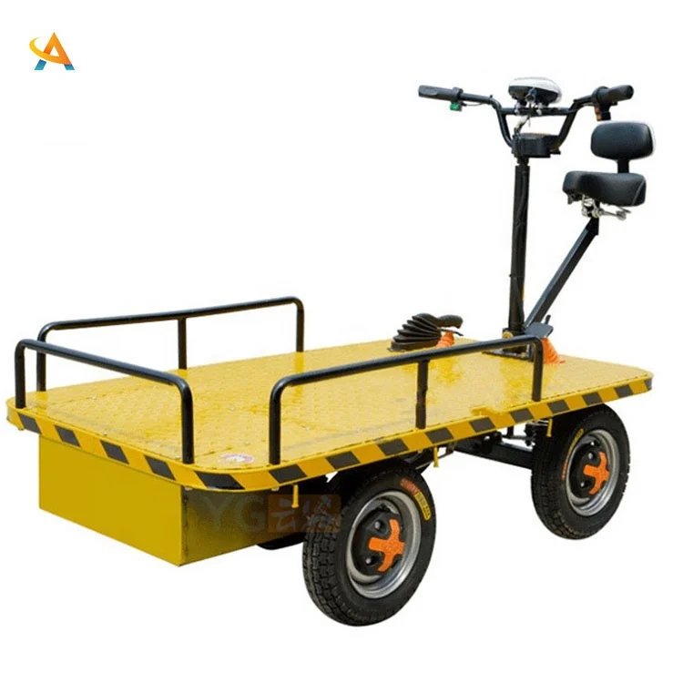 heavy object  transfer Electric Flatbed Trolley four-wheel flatbed electric trolley