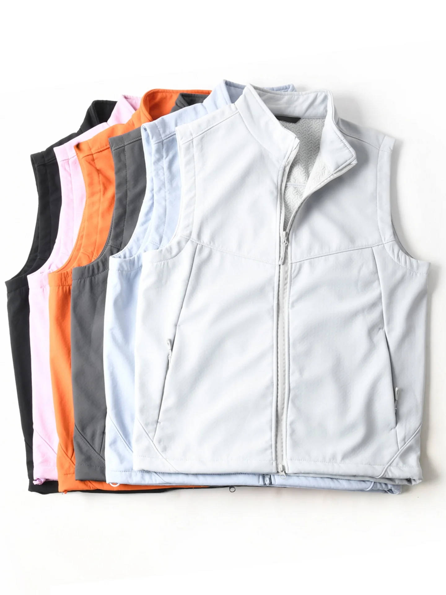 New American Style Outdoor Windproof Fleece Lined Warm Casual Stand Collar Vest Men's Autumn Winter Vest Shoulder Coat