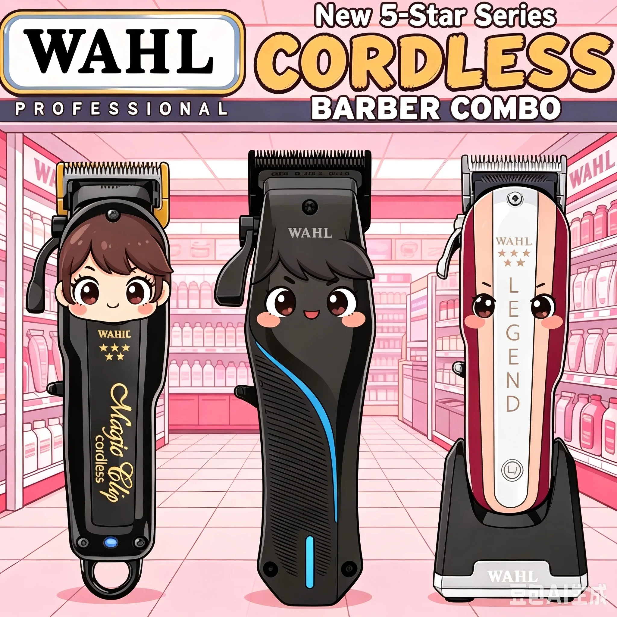 Professional Wahl Vapor 8148 Magic Clip Legend Senior Andis JRL Cordless Hair Clipper&Hair Trimmer&Foil Shaver For Stylists