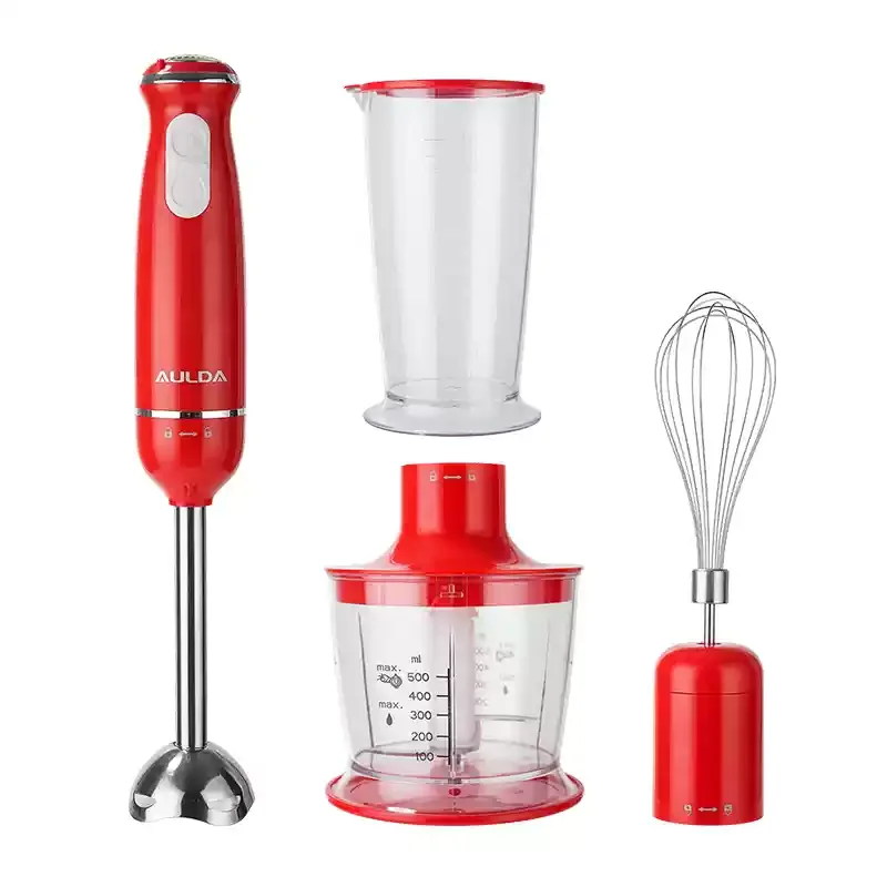 خلاط يدوي 5 سرعات مع ملحق خفق، محضر أغذية الأطفال، مستخرج العصير ومفرمة اللحم، مساعد المطبخ المدمج