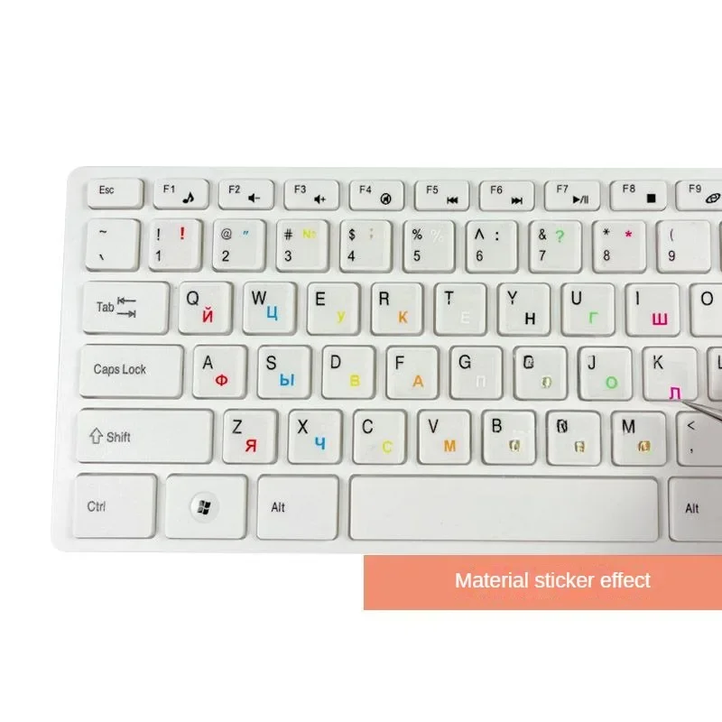 1Pcs Russian Transparent Keyboard Sticker Language Alphabet Black White Label for Computer PC Dust Protection Laptop Accessories