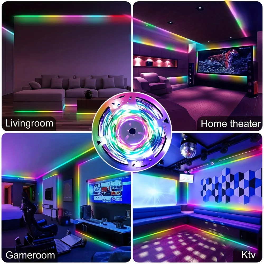 Smart LED Strip Light, RGBIC USB Strip Light Wireless APP Controlled Musical Color Changing LED Strip Light with Remote Contro