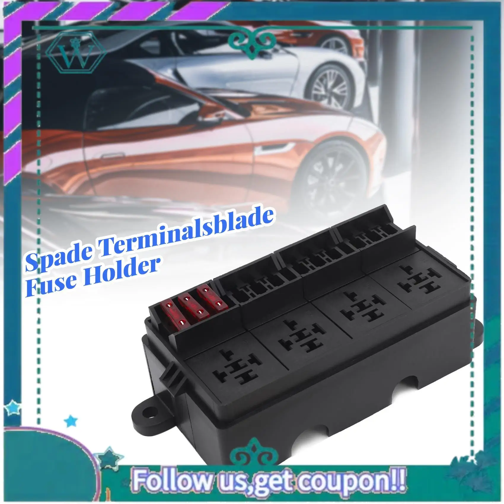 AA92-12 Way Blade Fuse Holder Box With Spade Terminals And Fuse 4PCS 4Pin 12V 80A Relays For Car Truck Trailer And Boat view 4