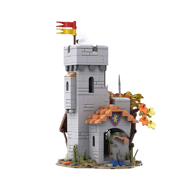 MOC building toy lion knight border checkpoint model with 471 pieces - creative display item suitable for all enthusiasts