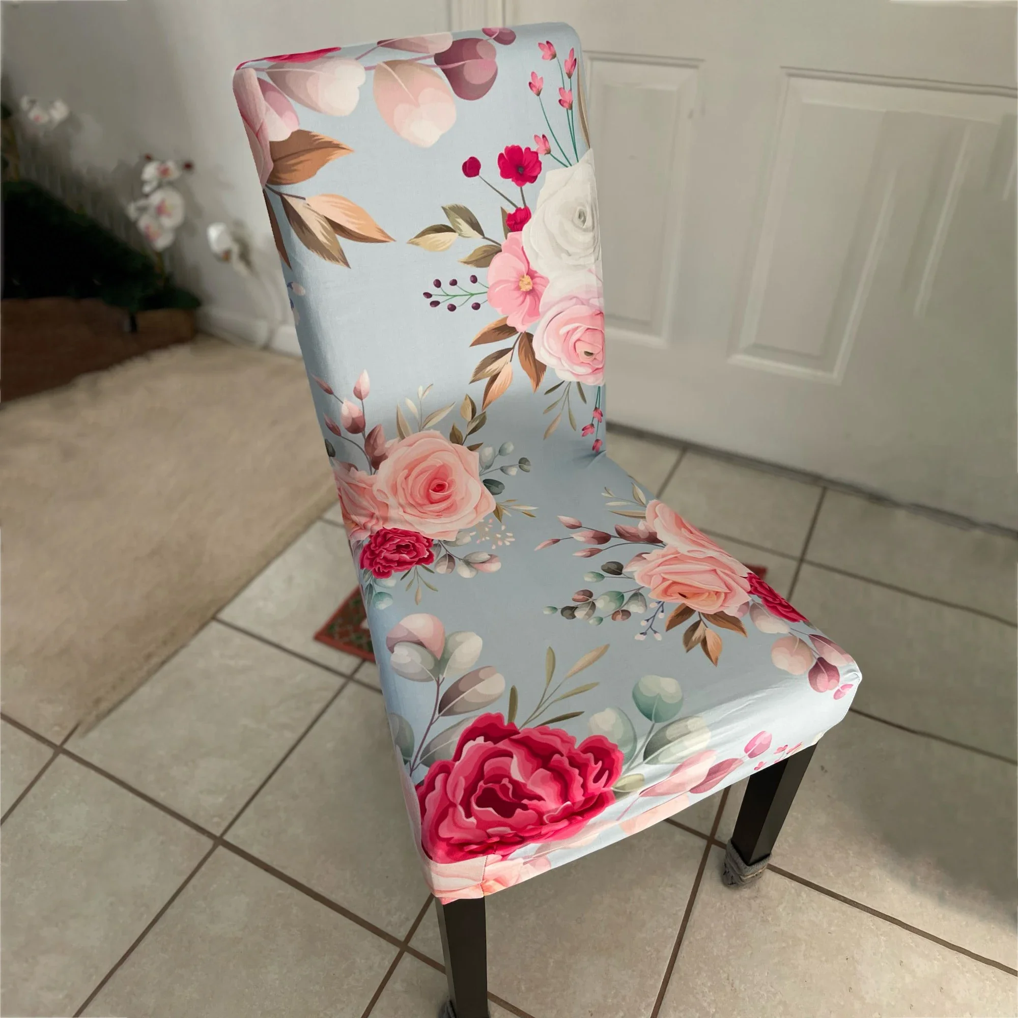 New Plant Style Cover Chair Dining Room Chair Covers Cover Of Chair Flowers Leaf Pattern Elastic Armchair Covers Home Stuhlbezug