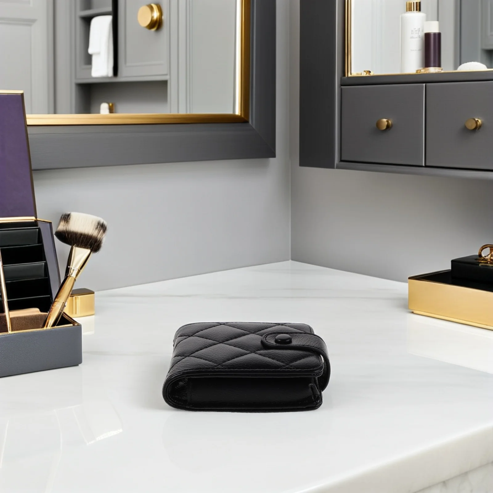 حامل أحمر الشفاه مبطن صغير حقيبة مستحضرات تجميل مرآة حقيبة سفر محفظة صغيرة أساسيات حقيبة سفر نسائية محفظة مبطنة صغيرة