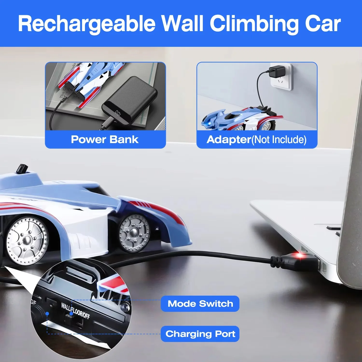 รีโมทคอนโทรล Wall Climbing Car Stunt รถปั่นหมุนได้ 360 องศา Place ของเล่นสําหรับวันหยุดเด็กของขวัญ