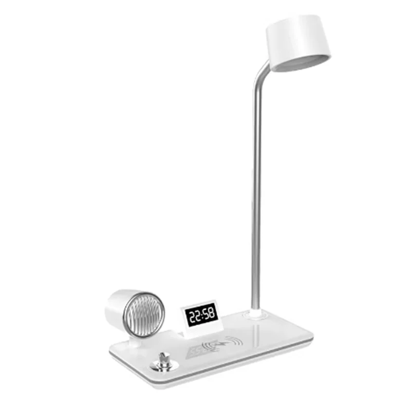 

ABKI-Bluetooth Sound Ambience Ambient Night Light Многофункциональная беспроводная зарядка мобильного телефона Настольная лампа Часы для чтения