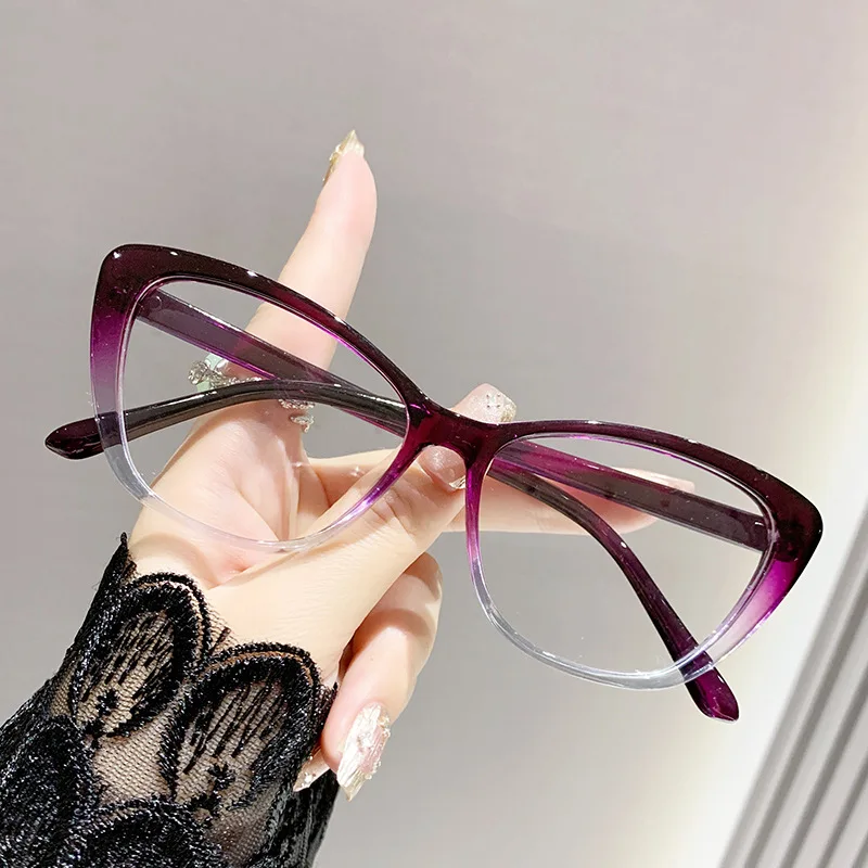 Neue Cat-Eye-Computerbrille mit PC-Gestell für Damen und Herren, Blaulichtfilter, quadratische Brille, optische Brille