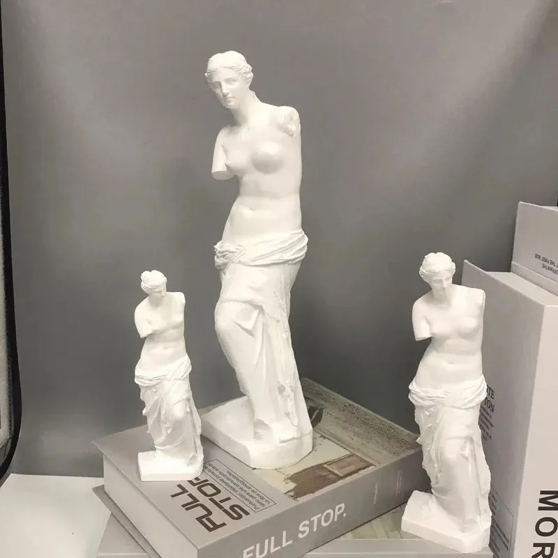 European Broken Arms Venus Plaster Statue Resin Decoration Home Room Table Sculpture Ornaments Study Office Desk Figurine Crafts