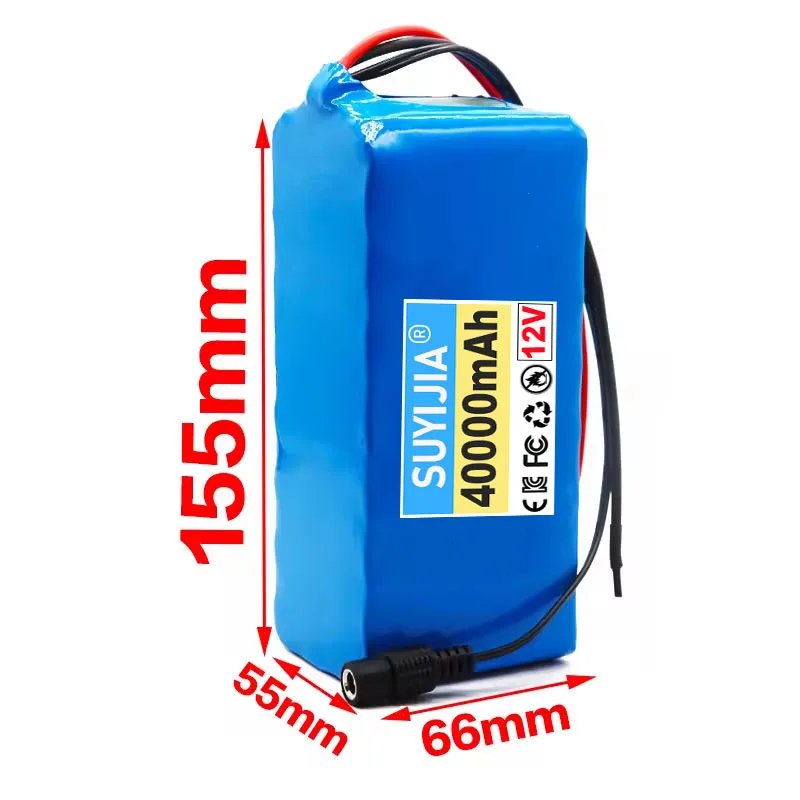 2026 100% New 12V Battery Pack 18650 Lithium Battery Protection Board 12v 40000mAh for Inverter Miner + 12.6V Charger