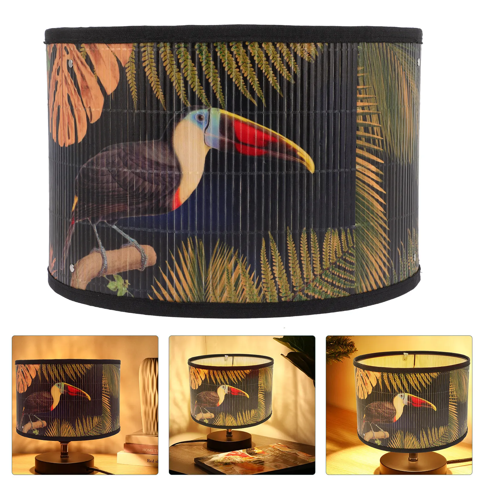 

Бамбуковый абажур для металлического подвесного светильника, прочный потолочный плафон, простая установка, для спальни, кабинета, кухни, прихожей, подарок на Рождество