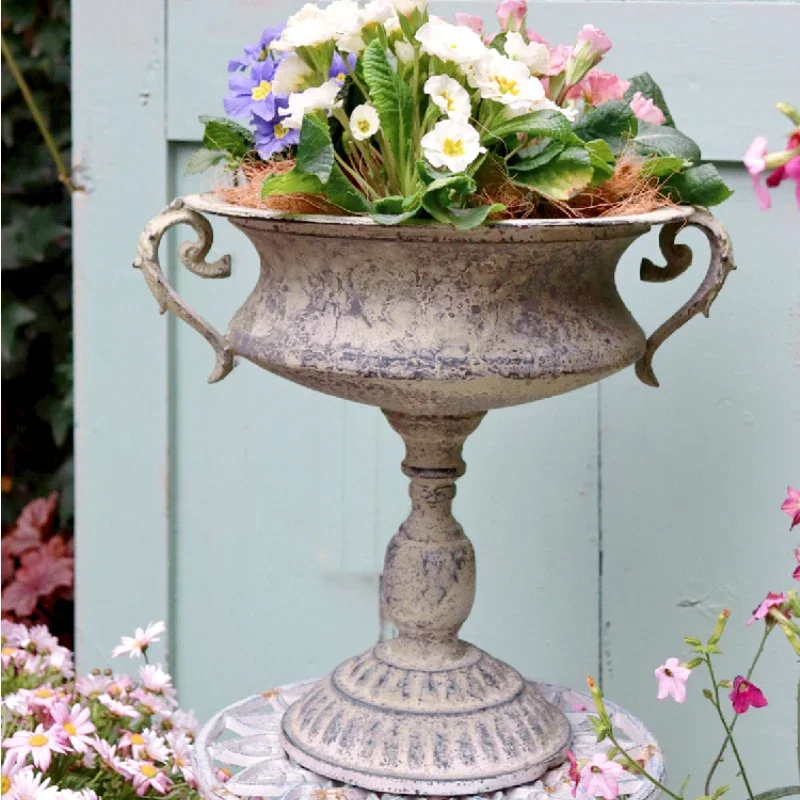 Flower Pot Creative High Foot Flower Garden Balcony Large Diameter Iron Garden Decoration Ornaments