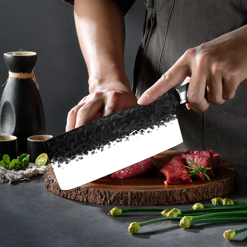 7.5 Inch Handmade Chinese Cleaver High Carbon 4cr13 Steel Cooking Slicing Tools Professional Chef Kitchen Knife Gift GRANDSHARP