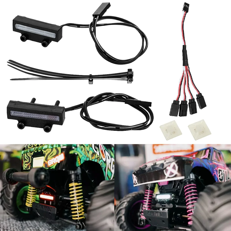 Feux avant et arrière LED pour voiture RC Monster Truck ARRMA GORGON QUAKE GROM 1/16