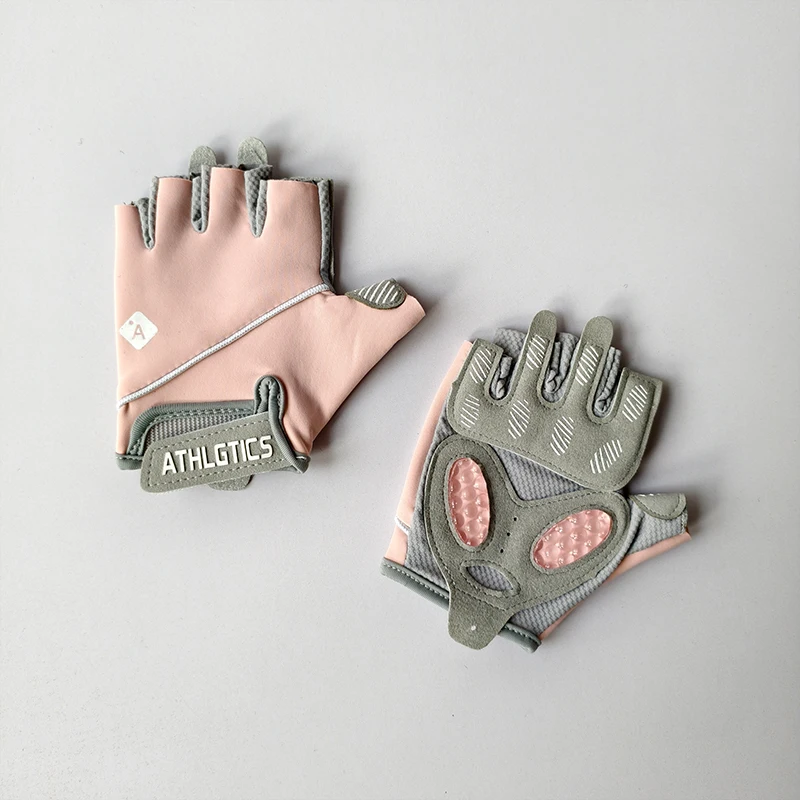Damen Halbfinger-Fahrradhandschuhe Rutschfest Stoßdämpfend Atmungsaktiv Fitness Fahrradhandschuhe für Sport Fitnessstudio Training Radfahren – Detail 8
