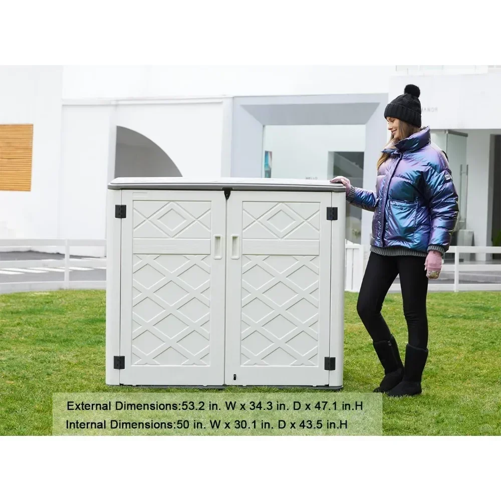 zz Larger Outdoor Storage Shed Weather Resistance, Horizontal Storage Box Waterproof for Garden, Patios, Backyards, 48 Cu.ft - view 5