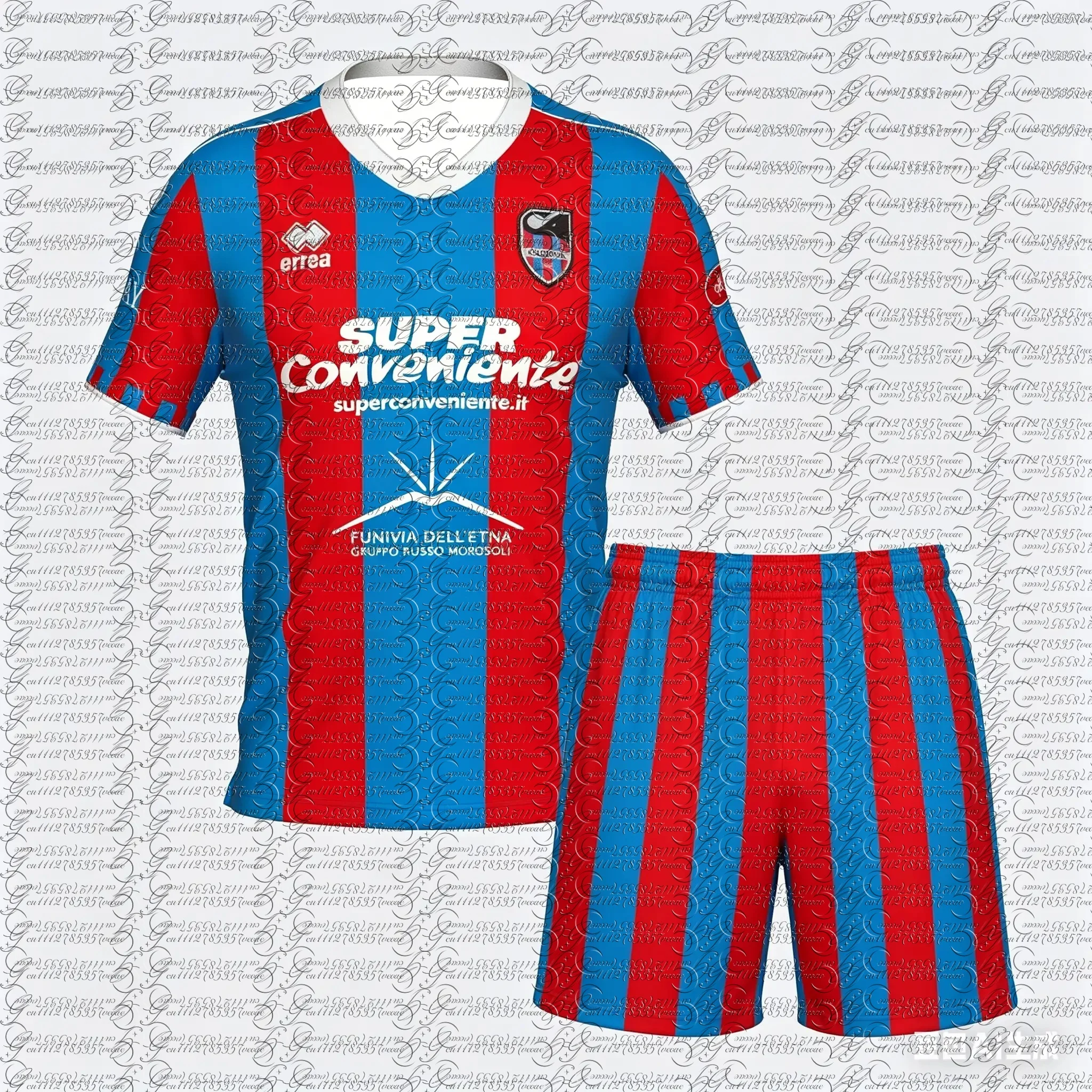 

2026 Catania Calcio Soccer Jersey - Red & Blue Stripes Breathable Sports Tshirt Soccer Jersey Jersey Outfit Beachwear Wetsuit