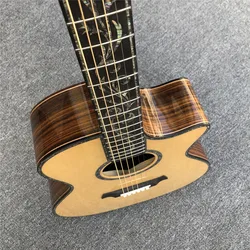 Custom 916 Abalone Inlays Solid Spruce Acoustic Guitar Ebony Fretboard 41 Inch Rosewood Body