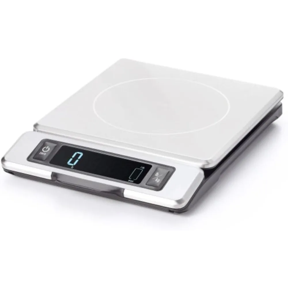 

Eleven-Pound Capacity Stainless Steel Kitchen Scale with Pull-Out Digital Display - Sleek Black Design