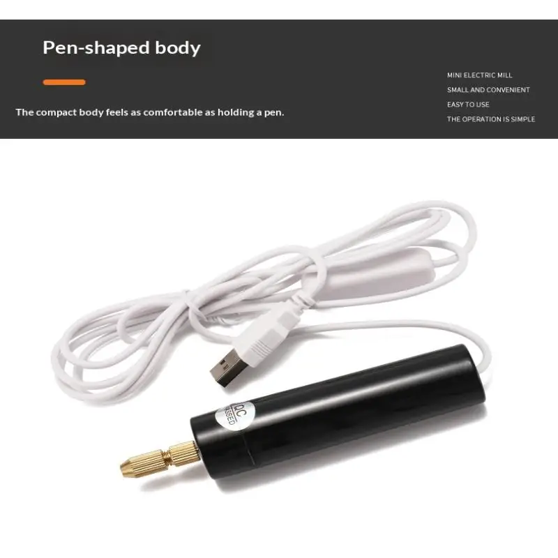 Handheld Mini Electric Drill DIY: USB Epoxy Resin Jewelry Making Wood Craft Engraving Pen Tool