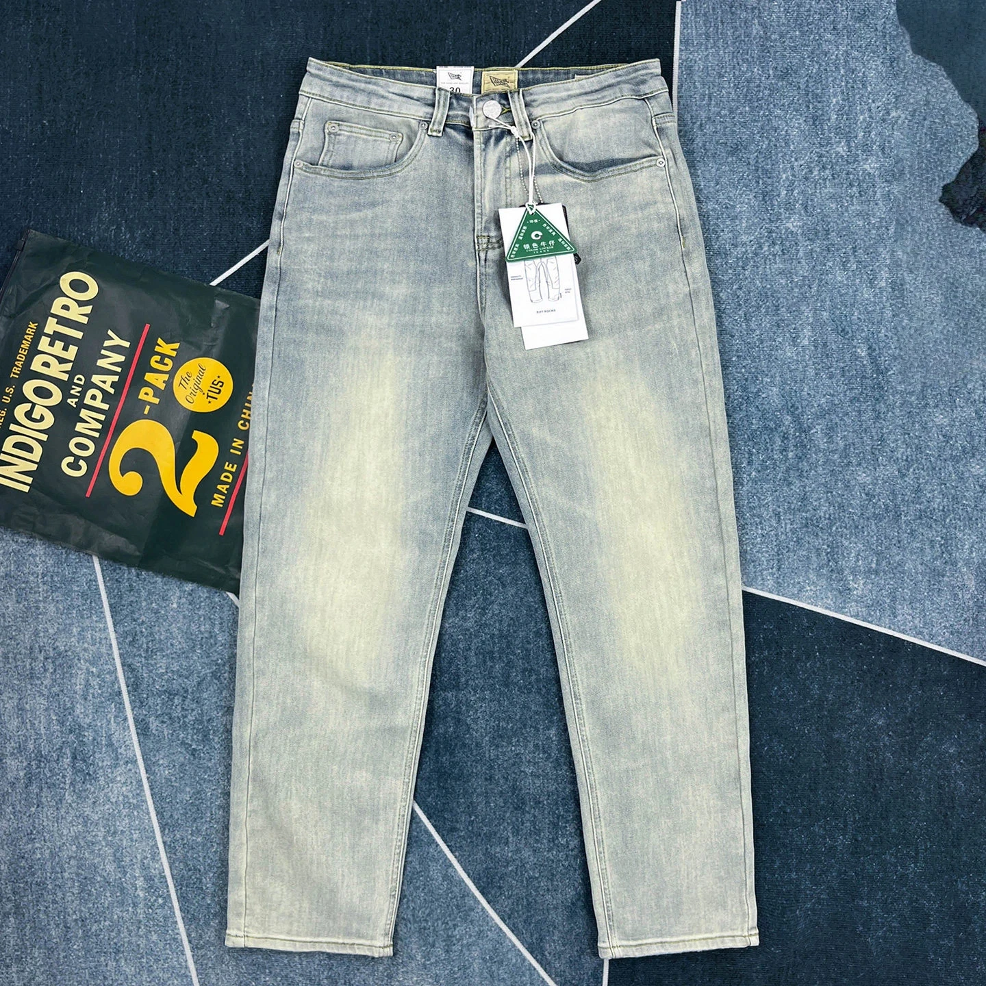 

Весенние американские ретро-джинсы для мужчин, светло-голубые, узкие, прямого кроя, универсальные брюки