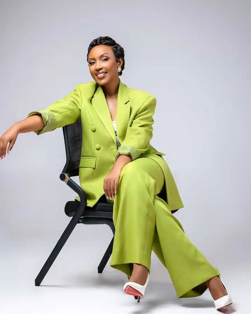 Elegant Loose Women Suits Double Breasted Pocket Customized Blazers 2 Pieces Set (Jacket+Pants) Fashion Streetwear Daily Coat