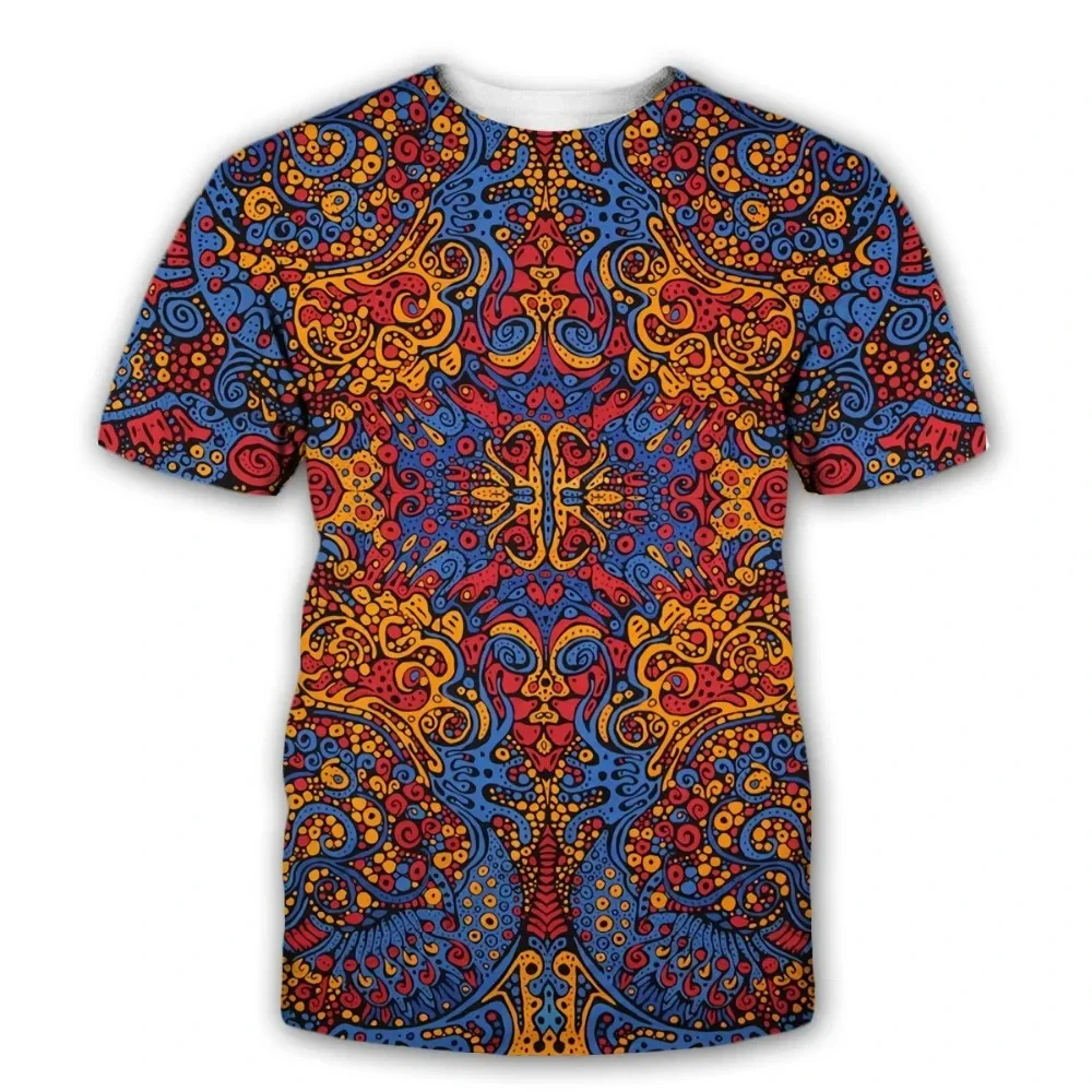 Mystery Symbol New Fashion Psychedelic T-Shirt 3D Psychedelic Print Men\'S Short Sleeve T Shirt Summer Streetwear Casual Top