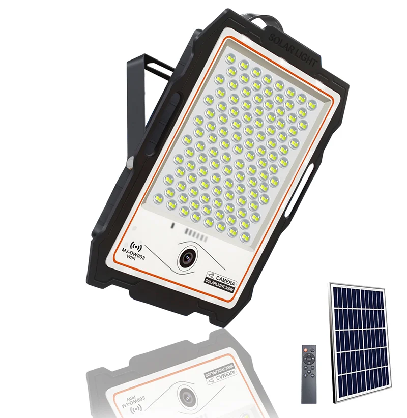 100W 200W 300W 400W Solar Llood Lights with Camera Solar Street Light Lamps for Garden Outlet Led Solar Monitoring Light