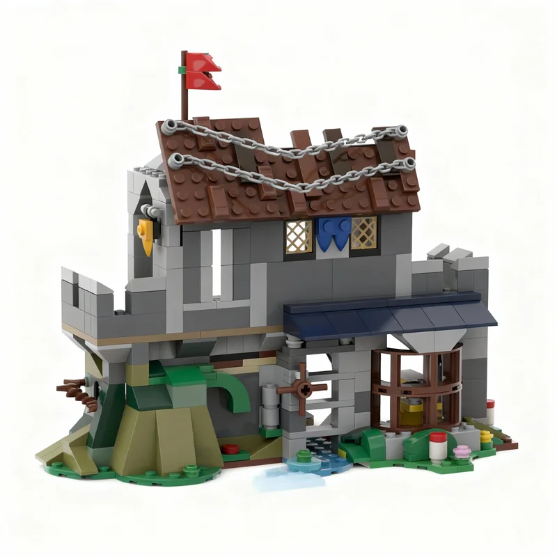 

363pcs MOC Market Mill Add Castle Model Building Blocks Construction Toy Christmas Gifts DIY Creative Idea Education Birthday