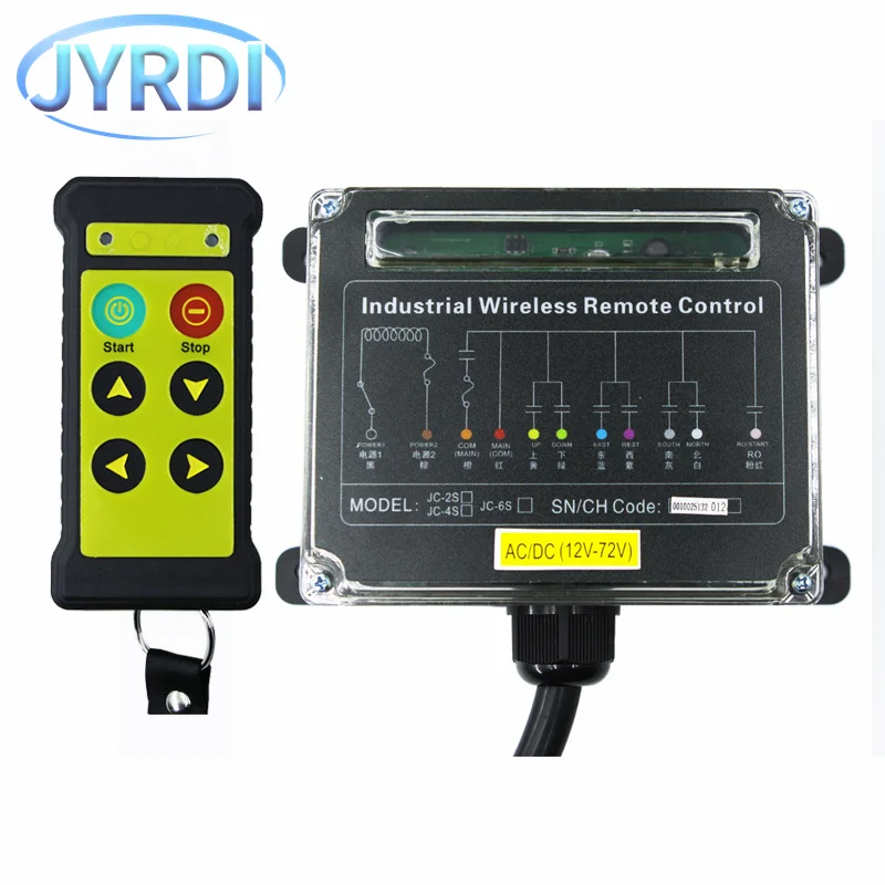 JC-4S 4 buttons singIe speed industrial Wireless Radio Crane Remote Control switches Hoist track crane Lift controller
