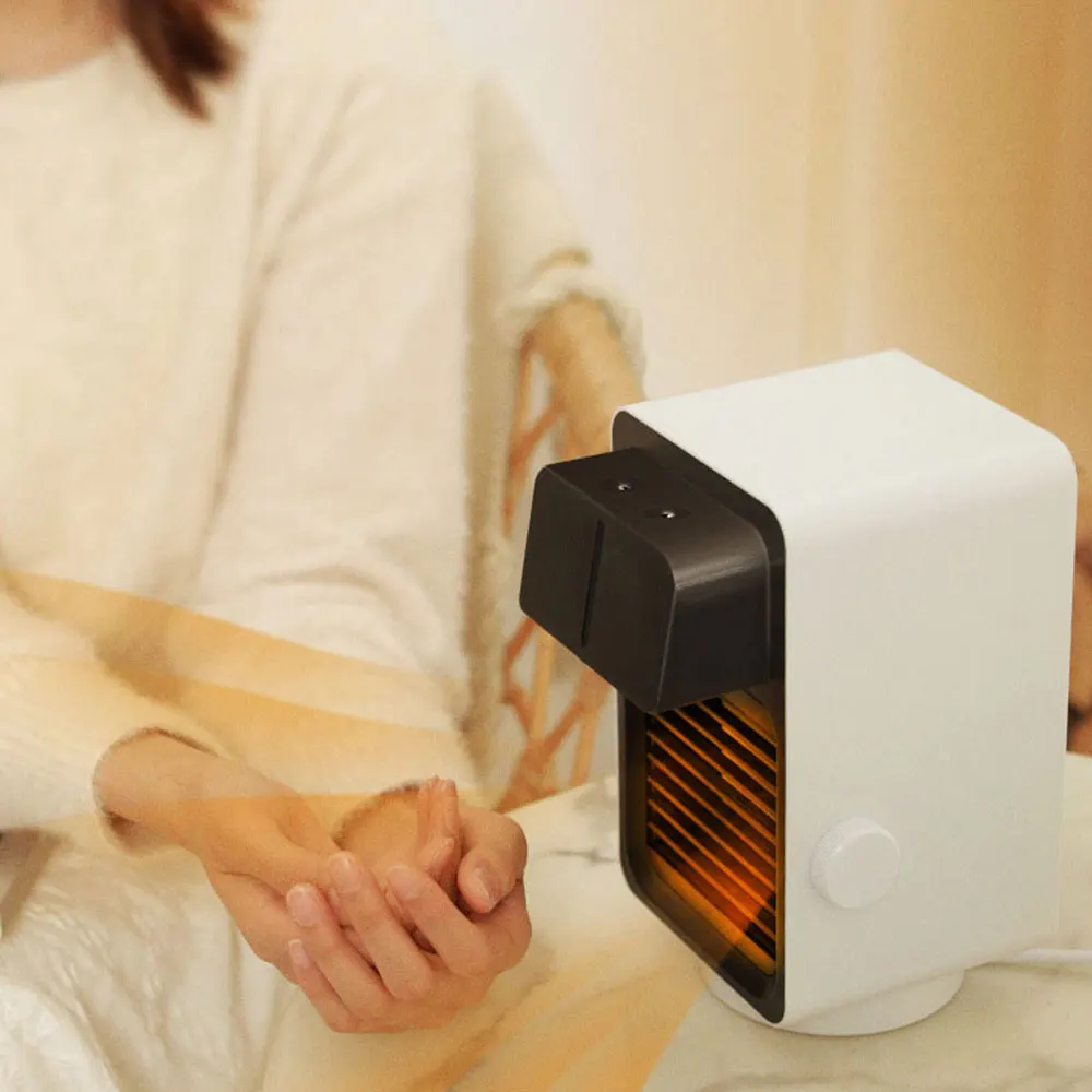 Bedroom Electric Heater Shaking Head Humidifier Hater Small Desktop Household Quick-heat Heating Fan aquecedor