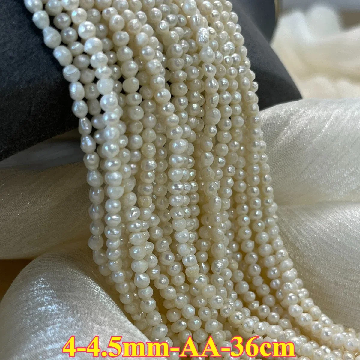 Natural Freshwater Pearl Beads 4-4.5mm White near round Spacer for DIY Jewelry Making Wedding Necklace Bracelet Women