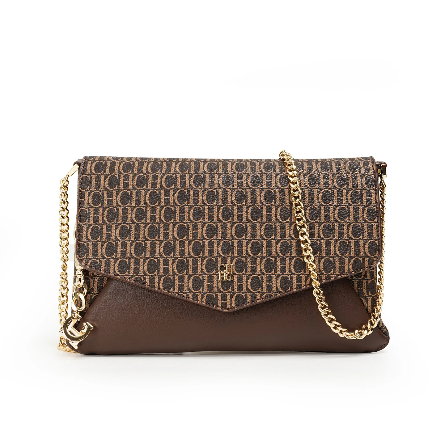 CH Women's Letter Print Flap Crossbody Bag Elegant Chain Shoulder Handbag Envelope Purse Fashion Commuter Clutch for Daily Use